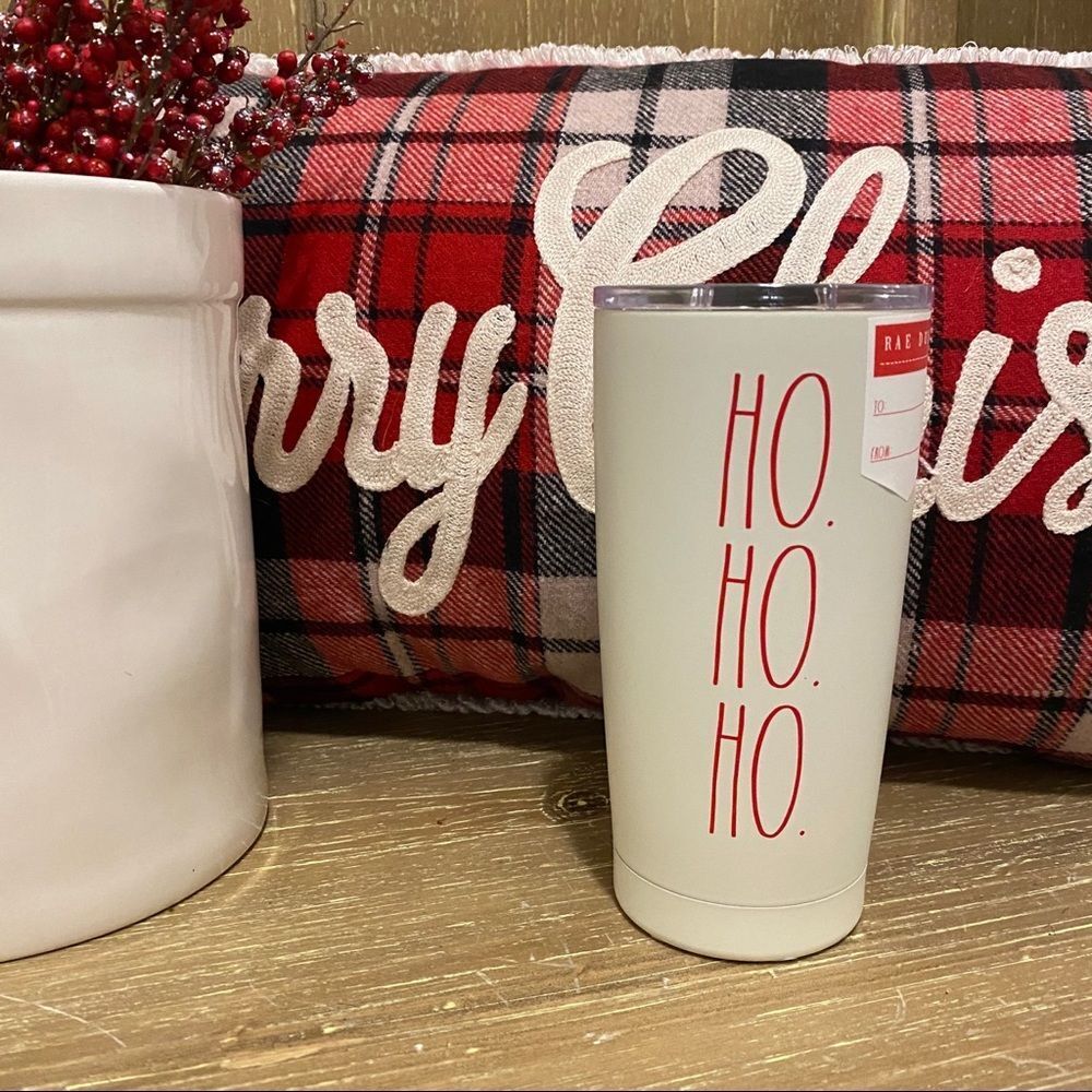 Rae Dunn insulated travel mug HO HO HO